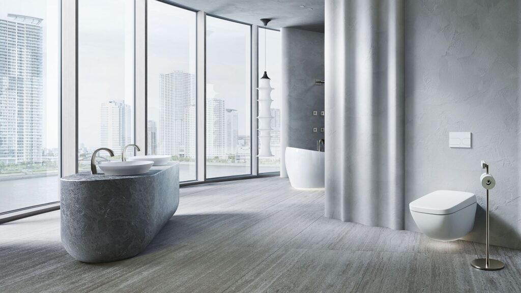 Der Planungsspielraum für anspruchsvolle Badezimmern wurde nun auch mit einer neuen Keramikoberfläche in Weiß matt erweitert. Bild: Toto