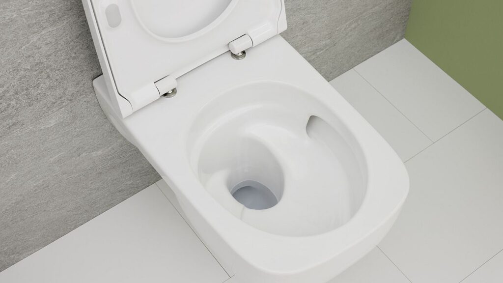Mit TurboFlush erhalten eckige WCs (hier das Modell Renova Plan) eine neue Innengeometrie mit optimierter Wasserführung. Bild: Geberit
